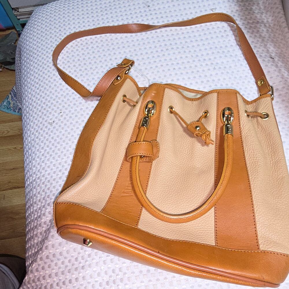 VALENTINA XL LEATHER DRAWSTRING BUCKET BAG